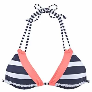 KangaROOS Triangel-Bikini-Top Damen marine-weiß Gr.32 Cup A/B