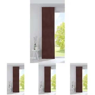 Gardinenbox Verdunkelung Flächenvorhang Schiebegardine »Milano« Samt Blickdicht Blackout Paneelwagen Beschwerungsstange Taupe HxB 245x60 cm, 203571 (Packung mit 4)