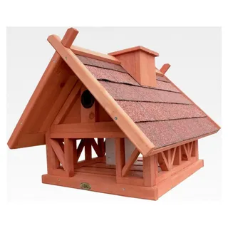 Vogelhaus Island - Kombination aus Futterhaus und Nistkasten mit Silo und Ständer