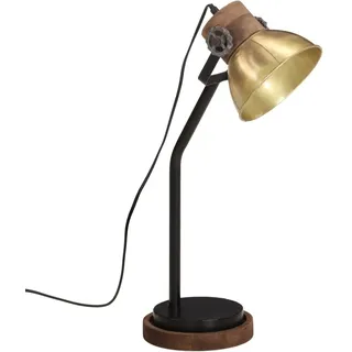 vidaXL Schreibtischlampe 25 W Antik-Messing 18x18x60 cm E27 - Braun
