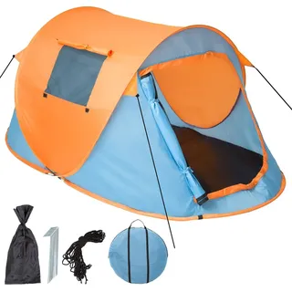 Tectake Pop-Up Wurfzelt blau/orange