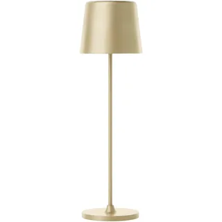 A.S. Création LED Tischleuchte inkl. Aufladekabel in Gold aus Metall und Kunststoff - Tischlampe Kabellos Warmweiß Dimmbar DD129458 - Verwendung im Innenbereich - 10cm (B) x 37cm (H)