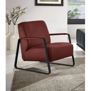 W.SCHILLIG Cocktailsessel »quadroo Loungesessel, «, mit bezogenen Armlehnen, Gestell in Schwarz pulverbeschichtet W.SCHILLIG marsala S37