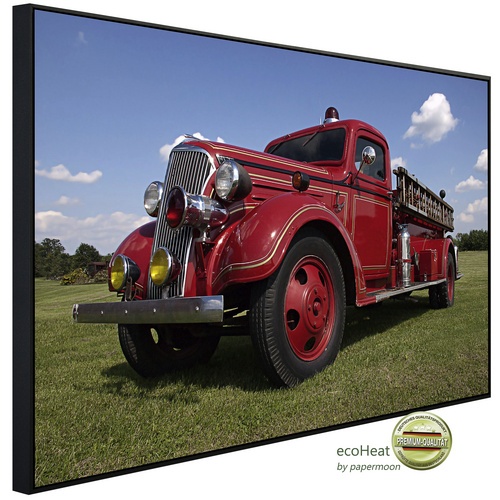 Bild von Infrarotheizung Vintage Feuerwehrauto«, Matt-Effekt - bunt