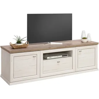 hom'in Hom`in Lowboard, Grau, Weiß, Metall, 2 Fächer, 1 Schubladen, 180x56x50 cm, Typenauswahl, Wohnzimmer, Wohnwände, Lowboards