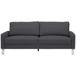 Pure Home Lifestyle 2-Sitzer-Sofa , Dunkelgrau, Fango , Leder , Echtleder , Dickleder , Uni , 184x81x97 cm , Blauer Engel, Goldenes M, Dgm , Typenauswahl, Bettkasten erhältlich, Fußauswahl, Lederauswahl, Stoffauswahl, planbar, Sitzqualitäten, Bettfunktion erhältlich, Hocker erhältlich, Rücken echt , Wohnzimmer, Sofas & Couches, Sofas, Ledersofas