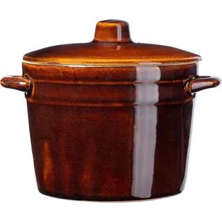 Steingut-Schmalztopf - Für Schmalz - 1,5 l - FCM- - Braun