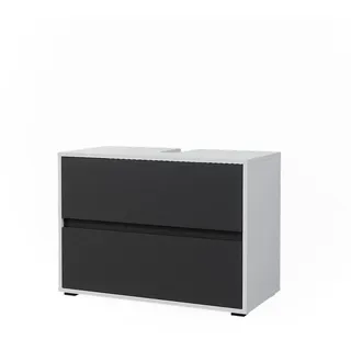 Vicco Waschbeckenunterschrank Maltin Weiß/Anthrazit 80.2 x 58.2 cm mit zwei großen Schubladen, - Weiß, Dunkelgrau