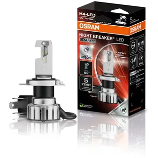 Osram NIGHT BREAKER LED SMART H4 für Motorräder; bis zu 330% mehr Helligkeit; 6000K, LED-Nachrüstlampe für Motorräder mit Straßenzulassung, white