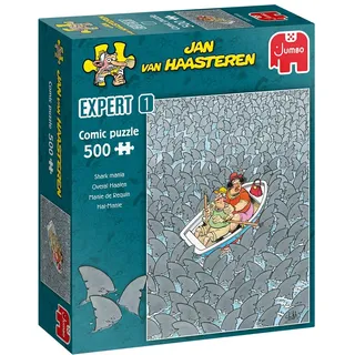 JUMBO Spiele Jumbo 20089 - Jan van Haasteren Expert 1, Hai-Wahn, Hai-Manie, Comic-Puzzle, 500 Teile