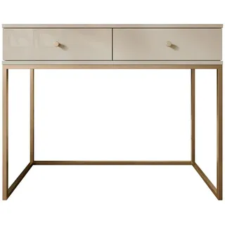Mirjan24 Schminktisch Esipix mit zwei Schubladen, Elegant (Farbe: Cashmere / Cashmere Hochglanz) - Beige