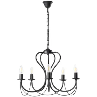 Kronleuchter , Schwarz , Metall , 105 cm , Lampen & Leuchten, Leuchtenserien