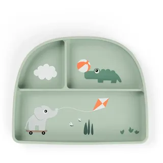 Done By Deer Stick & Stay Playground Geteilter Teller - Green - One Size
