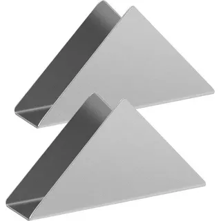 Silberner Servierspaßle Set - 2 Stück schräg gestelltes Design - für Arbeitsflächen, Speiseraumtische, Außenmöbel - Bar, Tische - Edelstahl.