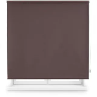 Blindecor Verdunkelungsrollo nach Maß | Dunkelbraun | 90 x 230 cm (Breite x Höhe) Stoffgröße 87 x 225 cm | Verdunkelungsrollo für Fenster