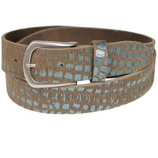 Ledergürtel JCC "Ledergürtel 31022136", Damen, Gr. 85, grün (grün metallic), Obermaterial: 100% Rindsleder Leather cow., Gürtel Ledergürtel