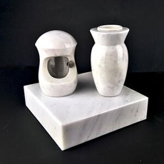 designgrab Grabschmuckset Petit bestehend aus Grablampe Vase und Sockel für Wand- und kleine Urnengräber!