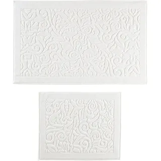 Questo Casa Bath Towel Set, 2 Piece Set, 8/2 Jacquard Combed Compact Aegean 800 g/m2, 60 x 50 cm (1 Piece), 60 x 100 cm (1 Piece), Cream