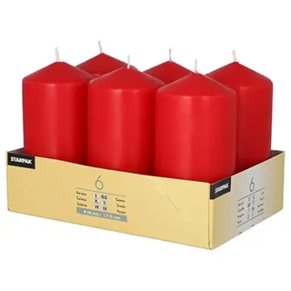 Papstar Stumpenkerzen 11,5 x 6 cm 6 St. rot