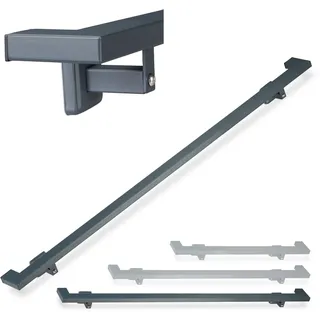 Relaxdays Handlauf eckig 200 cm Metall anthrazit