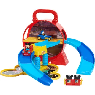 Mickey Mouse Disney Junior Stow ’n Go Garage, Spielset mit Figur und Fahrzeug, Spielzeug für Kinder ab 3 Jahren von Just Play