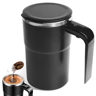 Selbstrührende Tasse 380ML, Selbstrührender Becher mit Temperaturanzeige, Elektrischer Automatischer Selbstrührung Kaffeebecher, Automatisches Mischen Magnetische Tasse für Kaffee Tee Protein Milch