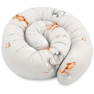 Totsy Baby Seitenschläferkissen Bettschlange Body Pillow 400 cm Baumwolle - Kopfkissen lang Bettrolle Schlafkissen Nackenrolle Kissen Oeko-Tex Teddybären