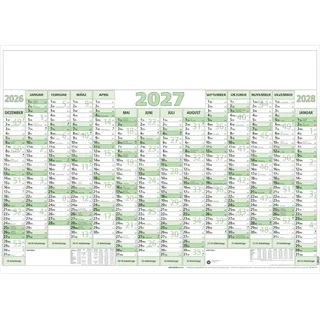 Plakatkalender 14 Mon Blauer Engel 5 Stk. gerollt 2027: Wandkalender 88x63 cm mit 14 Monaten pro Seite inkl. Dez. 2026 & Jan. 2028, Blauer Engel zertifiziert & Tages- und Wochenzählung