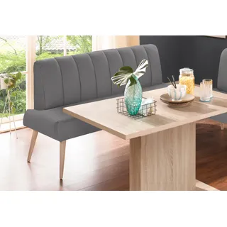 exxpo - sofa fashion Sitzbank »Costa, moderne Rückensteppung, bequem und elegant, hoher Holzfuß«, hochwertige Detailverarbeitung, Frei im Raum stellbar grau