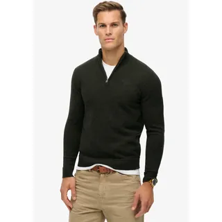 Superdry Strickpullover »ESSENTIAL EMB KNIT HALF ZIP« Superdry Dark Moss Marl XXL