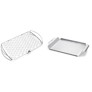 Weber 6471 Grillkorb 25.4 cm x 40.6 cm, Fisch- und Gemüsehalter, groß & Style 6435 Professional-Grade Grill Pan