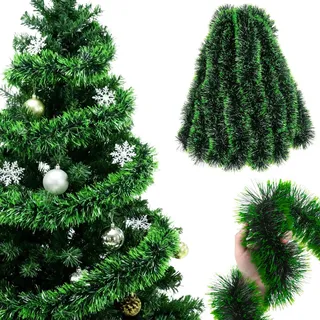 Dajidafu 4 Stück Weihnachtsgirlande, 5M Künstliche Tannengirlande Girlande Weihnachten Christmas Garland Weihnachtsdeko Girlande Weihnachtsdeko Tannengirlande für Treppe, Kamin, Drinnen und Outdoor