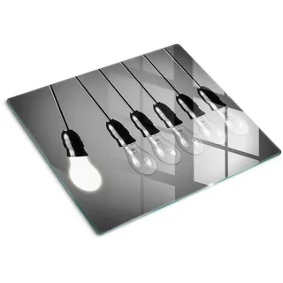 Tulup Glasplatte 60x52 cm Sechs Glühbirnen , Grau , Glas , 60x0.4x52 cm , Küchen, Küchenelektrogeräte, Herde, Herdabdeckplatten