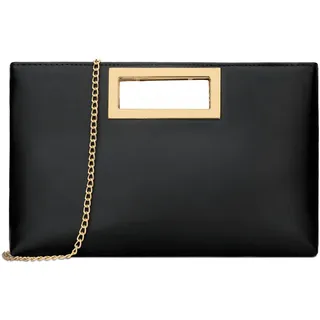 KKXIU Clutch-Geldbörse für Damen, veganes Leder, Abendtasche, formelle Handtasche für Hochzeit, Party, Abschlussball, Braut, Schwarz