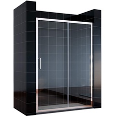 SONNI Schiebetür Dusche 160 cm Duschtüren Duschabtrennung Glasschiebetür Höhe 185 cm Klarglas Duschwand Duschkabine