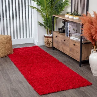 Livabliss Hochflor-Teppich »BORACAY« rechteckig 37 mm Höhe Flauschig, Langflor, Weich, Wohnzimmer Flurteppich, Grau, rot