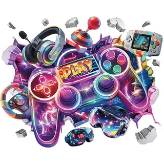 milaosk Wandtattoo 3D Gamer Junge Aufkleber Gaming Wandaufkleber Gaming Zimmer Controller Videospiel Wandsticker Gamer Zone Teenager Kinderzimmer Jugendzimmer Wanddeko