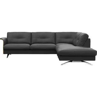 FLEXLUX Ecksofa »Glow, super bequem durch hochwertigem Sitzaufbau mit Federkern, L-Form« Skandinavisches Design, In hochwertiger Verarbeitung, schwarz