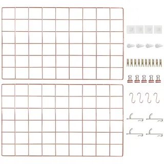 CIKLCIX Wandgitter Roségold, 17.3"×11.8" Gitter-Pinnwand, 2er-Set