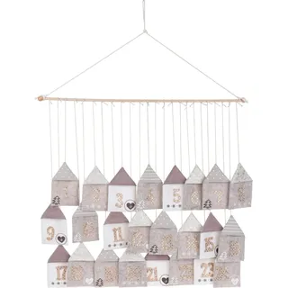 H&S Decoration Adventskalender aus Polyester Holz mehrfarbig 60cm x 70cm