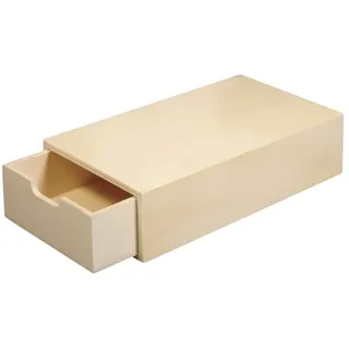 Rayher 62601000 FSC Mix Credit Holzbox, 20 x 10 x 5 cm, ausziehbare Innentasche, Natur/Braun