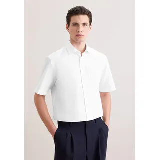 Seidensticker Herren, Businesshemd - comfort fit, - Bügelfrei - Kentkragen - Kurzarm - 100% Baumwolle, weiß, (Weiß 01), 50 EU