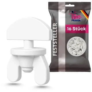 De‐Plastik | Gardinen‐Feststeller 16 STK. | Weiß | Hochwertiger, bruchsicherer Kunststoff | Passend für Innenlaufschienen | Vorhang-Stopper verhindert Herausrutschen | Zwischenfeststeller & Endstopfen