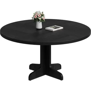 GarveeLife Esstisch, 120 cm, runder Tisch, Esstisch, Holz, Küchentisch für 4 bis 6 Personen, geeignet für Esszimmer und Küche, Schwarz