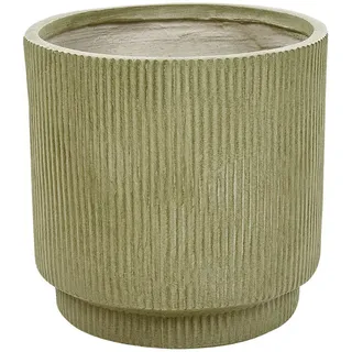 Beliani Blumentopf olivgrün rund 37/37/37 cm Daria , Naturmaterialen , 37 cm , Dekoration, Blumen & Blumentöpfe, Übertöpfe