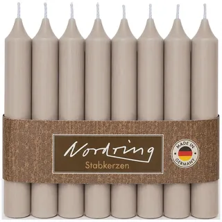 Nordring 8 Stabkerzen Rustik sahara 2,2 x 25 cm hoch durchgefärbt RAL-zertifiziert