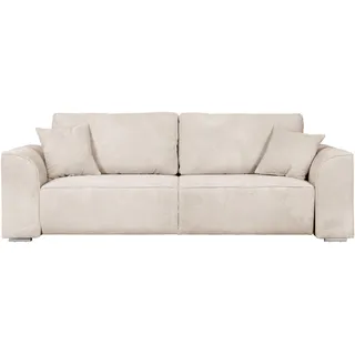 INOSIGN 3-Sitzer Beatrice Schlafsofa, wahlweise auch mit Bettfunktion und Bettkasten, incl. 2 Zierkissen INOSIGN creme