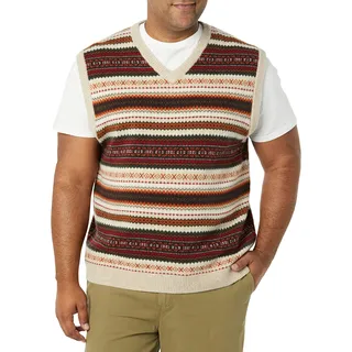 Amazon Essentials Herren Sweatshirt-Weste Aus Lammwolle, Haferbeige Meliert Norweger, L Tall