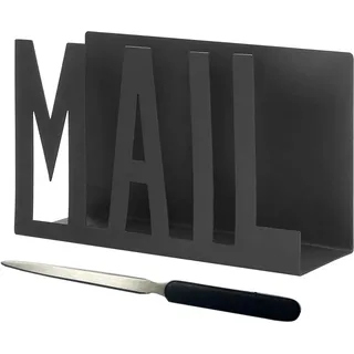 Metall Briefhalter - Schwarzer Metallbriefteiler - Schwarze Briefhalterung - Schwarzer Metallorganisator mit Brieföffner - Archivregal für Zuhause - Büro - Schule - Organisation und Aufbewahrung