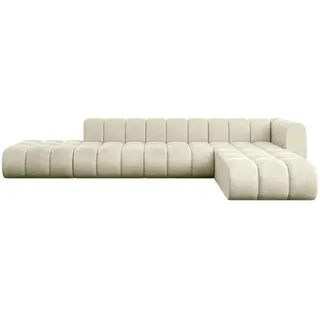 altdecor Eckcouch Samt 6-Sitzer Beige